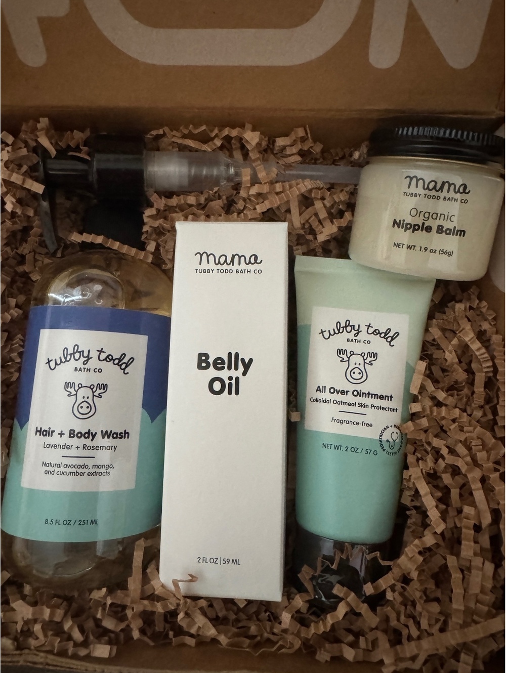 Tubby Todd Bath Co Baby Care Gift Set with Hair + Body Wash, Belly Oil, All Over